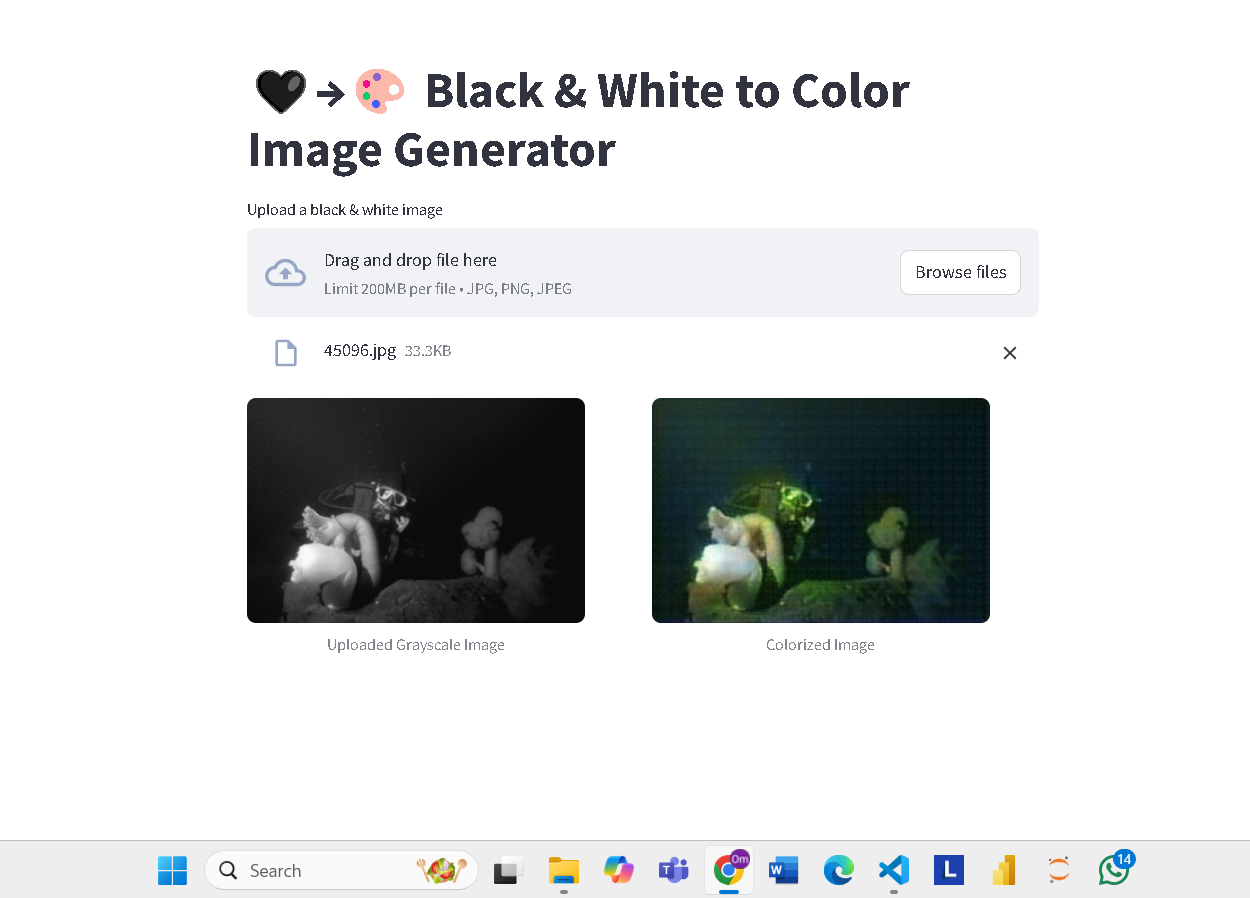 Grayscale to Color Image Preview